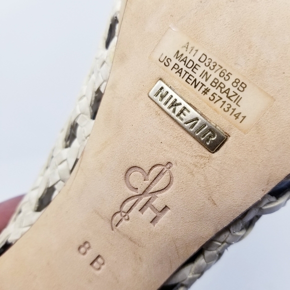 Cole Haan | Basket Weave Nike Air Black Toe Heels (Size 8B) - Picture 2 of 9